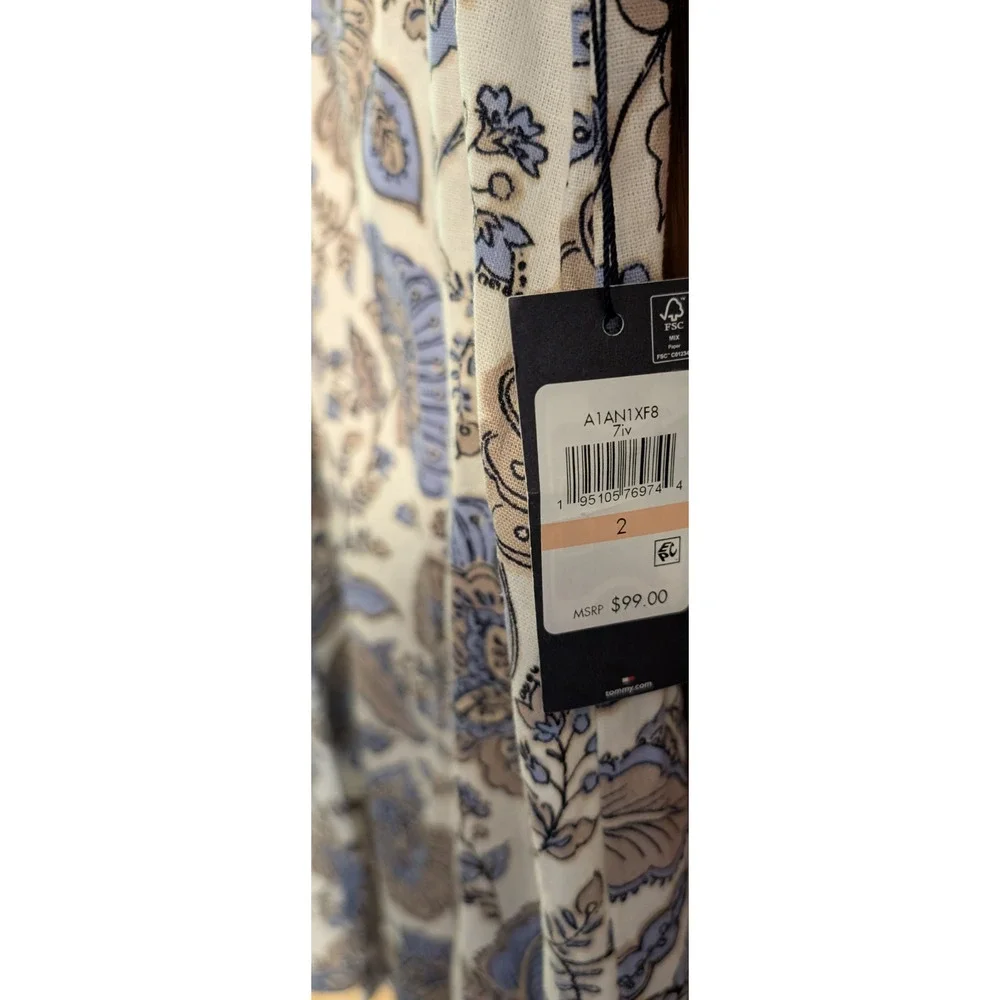 NEW Tommy Hilfiger Sleeveless Linen‎ Dress with Ruffle Hem Size 2 NWT